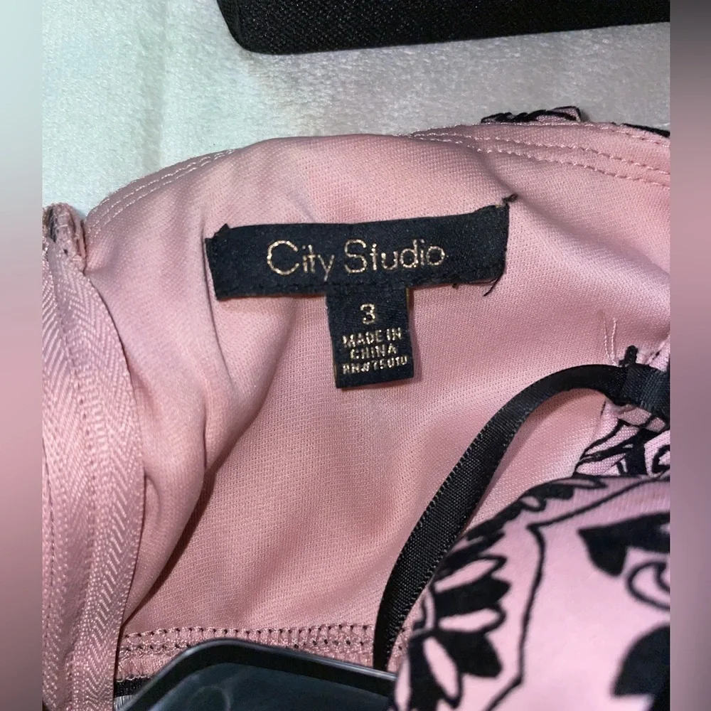 City Studio Pink/Black Prom Dress - Picture 4 of 4